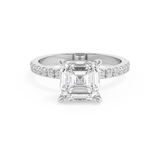 Asscher Pave Lab Grown Diamond Engagement Ring