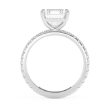 Asscher Pave Lab Grown Diamond Engagement Ring