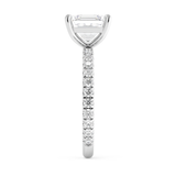 Asscher Pave Lab Grown Diamond Engagement Ring