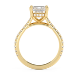 Emerald Hidden Halo & Pave Cathedral Lab Grown Diamond Engagement Ring