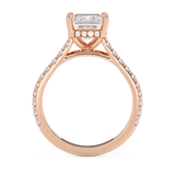 Emerald Hidden Halo & Pave Cathedral Lab Grown Diamond Engagement Ring