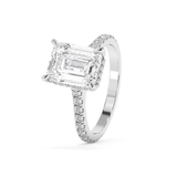 Emerald Hidden Halo & Pave Cathedral Lab Grown Diamond Engagement Ring