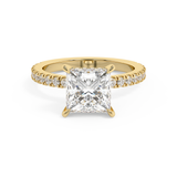 Princess Hidden Halo & Pave Lab Grown Diamond Engagement Ring