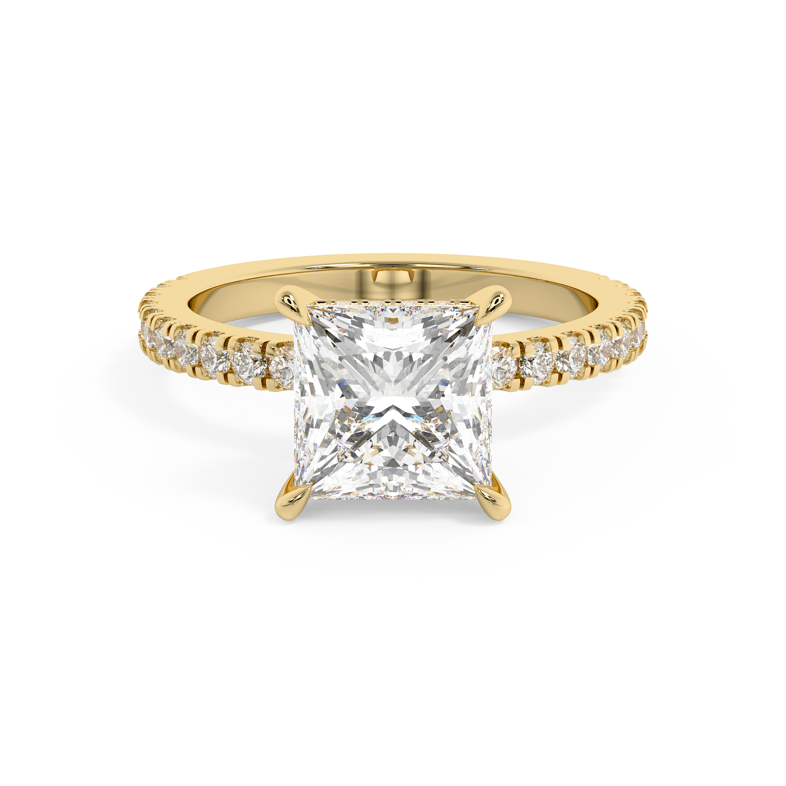 Princess Hidden Halo & Pave Lab Grown Diamond Engagement Ring
