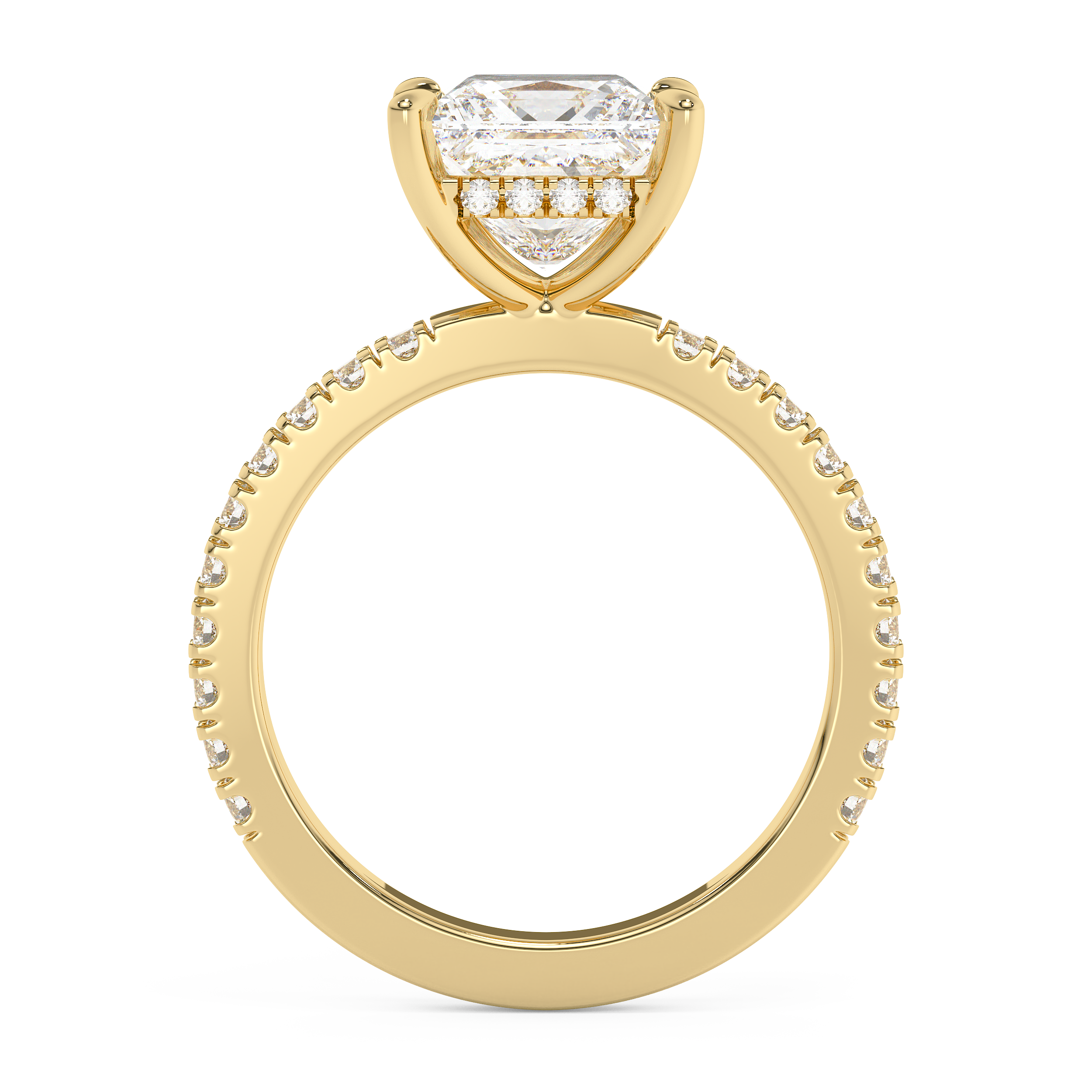Princess Hidden Halo & Pave Lab Grown Diamond Engagement Ring