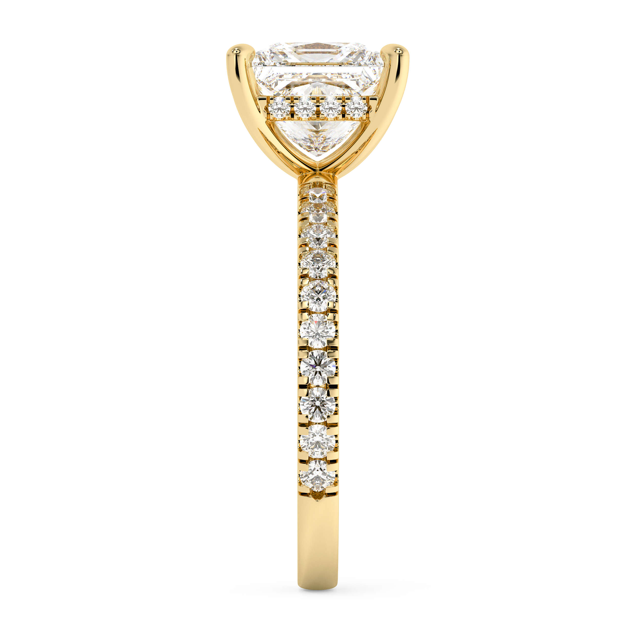 Princess Hidden Halo & Pave Lab Grown Diamond Engagement Ring