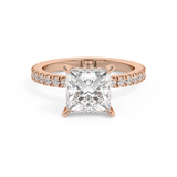 Princess Hidden Halo & Pave Lab Grown Diamond Engagement Ring
