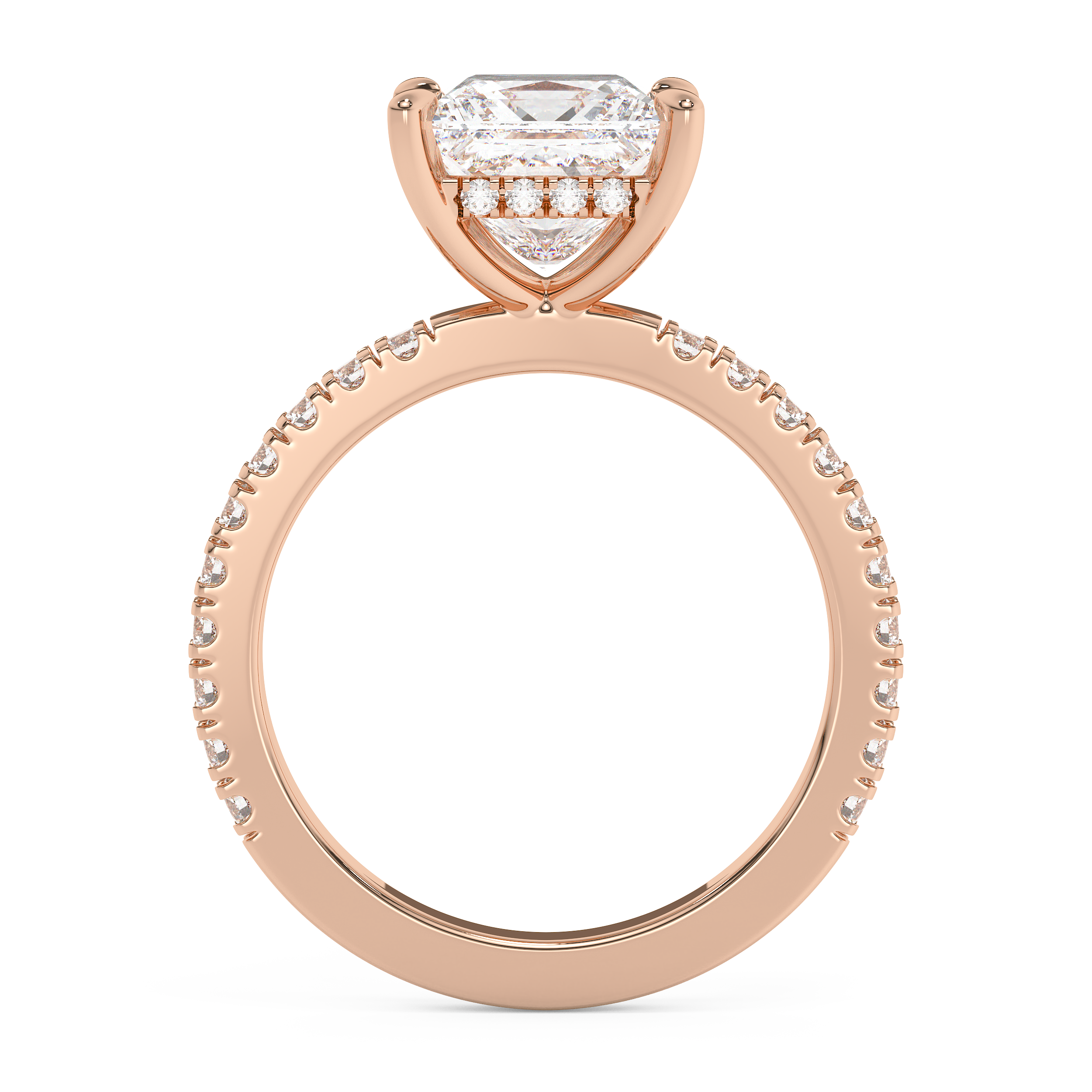 Princess Hidden Halo & Pave Lab Grown Diamond Engagement Ring