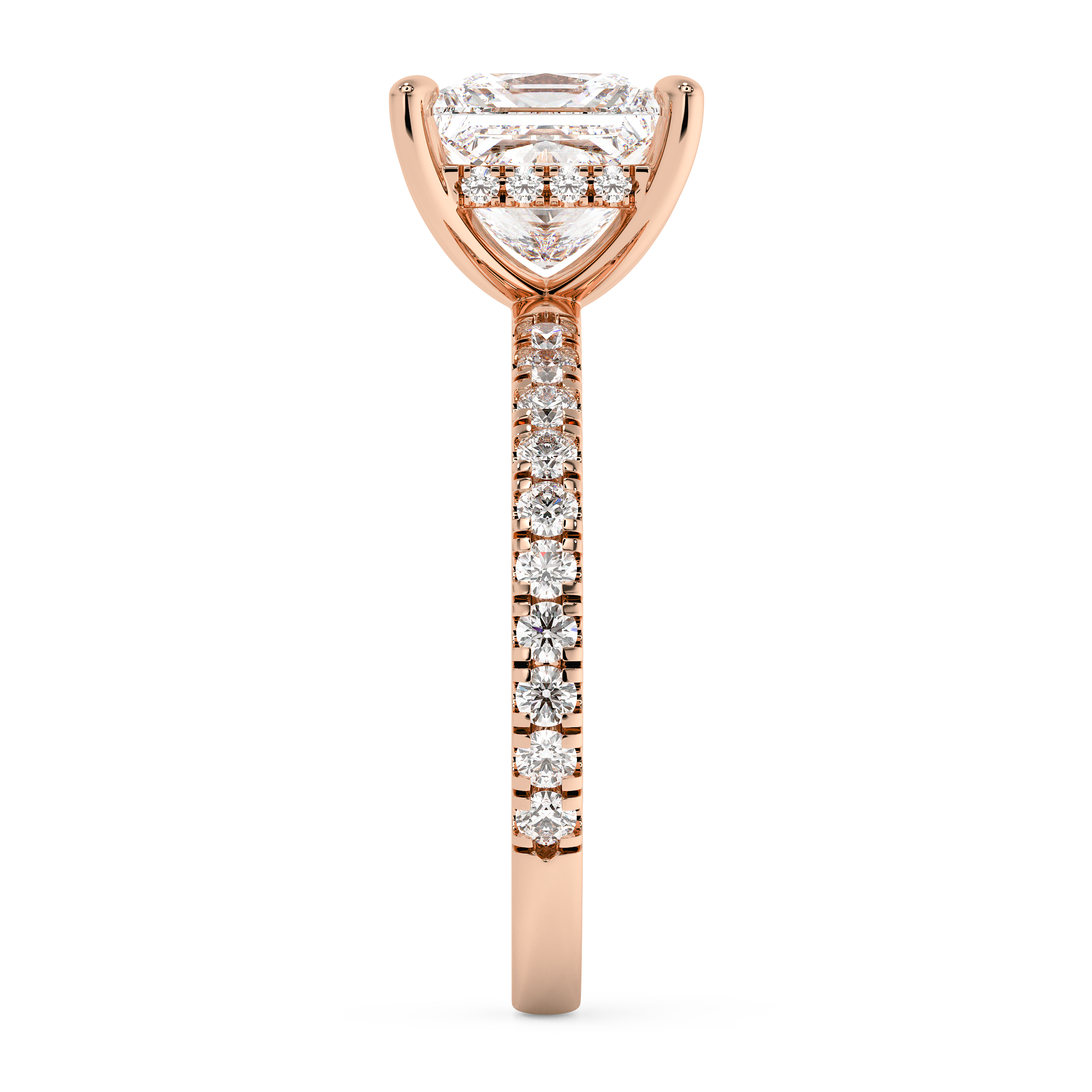 Princess Hidden Halo & Pave Lab Grown Diamond Engagement Ring