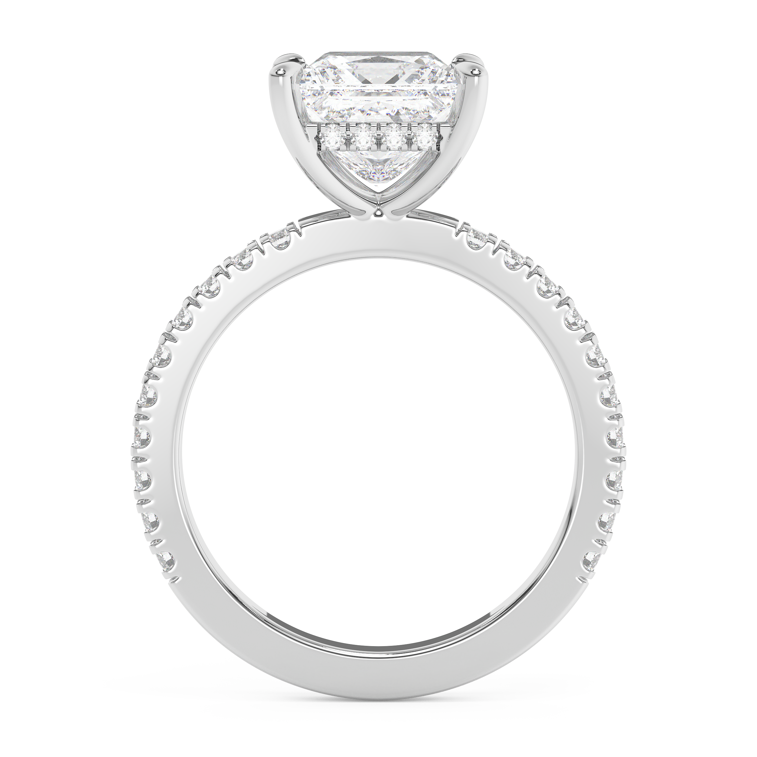 Princess Hidden Halo & Pave Lab Grown Diamond Engagement Ring