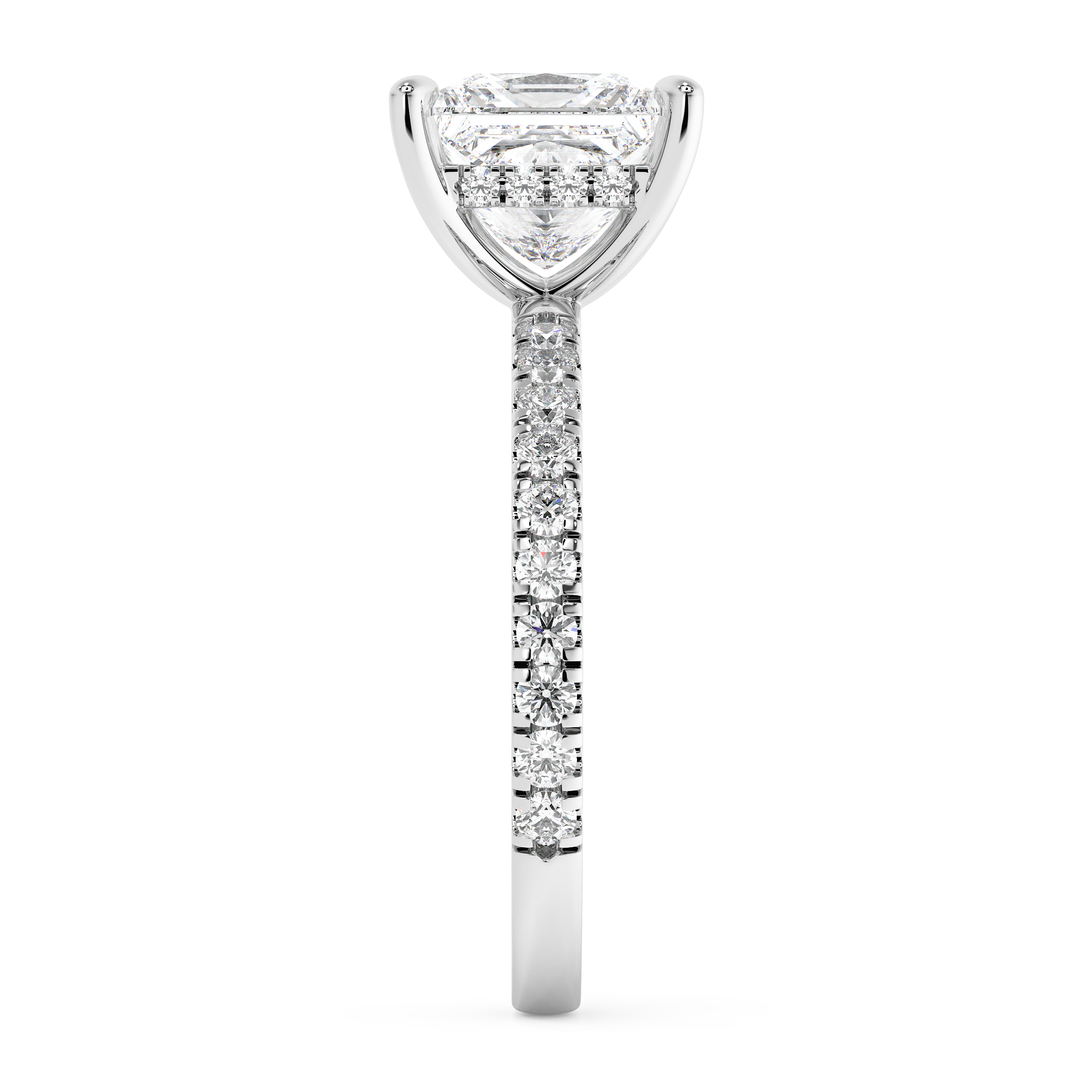 Princess Hidden Halo & Pave Lab Grown Diamond Engagement Ring