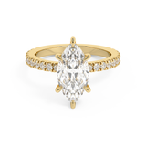 Marquise Hidden Halo & Pave Lab Grown Diamond Engagement Ring