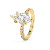 Marquise Hidden Halo & Pave Lab Grown Diamond Engagement Ring