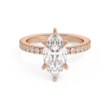 Marquise Hidden Halo & Pave Lab Grown Diamond Engagement Ring