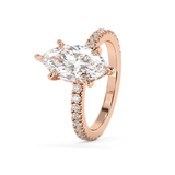 Marquise Hidden Halo & Pave Lab Grown Diamond Engagement Ring