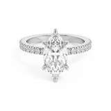 Marquise Hidden Halo & Pave Lab Grown Diamond Engagement Ring
