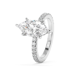 Marquise Hidden Halo & Pave Lab Grown Diamond Engagement Ring