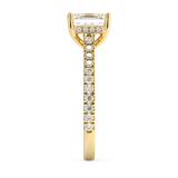 Asscher Hidden Halo & Pave Cathedral Lab Grown Diamond Engagement Ring