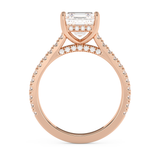 Asscher Hidden Halo & Pave Cathedral Lab Grown Diamond Engagement Ring