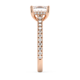 Asscher Hidden Halo & Pave Cathedral Lab Grown Diamond Engagement Ring