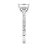 Asscher Hidden Halo & Pave Cathedral Lab Grown Diamond Engagement Ring