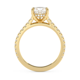 Pear Hidden Halo & Pave Cathedral Lab Grown Diamond Engagement Ring
