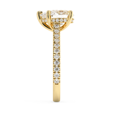Pear Hidden Halo & Pave Cathedral Lab Grown Diamond Engagement Ring