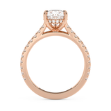 Pear Hidden Halo & Pave Cathedral Lab Grown Diamond Engagement Ring