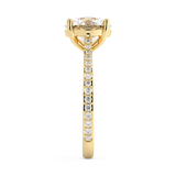 Round Pave Cathedral Lab Grown Diamond Engagement Ring
