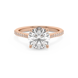 Round Pave Cathedral Lab Grown Diamond Engagement Ring