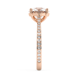 Round Pave Cathedral Lab Grown Diamond Engagement Ring