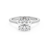 Round Pave Cathedral Lab Grown Diamond Engagement Ring