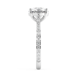 Round Pave Cathedral Lab Grown Diamond Engagement Ring