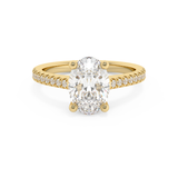 Oval Pave Cathedral Lab Grown Diamond Engagement Ring