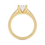 Oval Pave Cathedral Lab Grown Diamond Engagement Ring