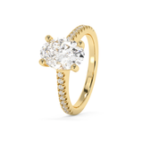 Oval Pave Cathedral Lab Grown Diamond Engagement Ring