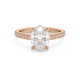 Oval Pave Cathedral Lab Grown Diamond Engagement Ring