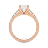Oval Pave Cathedral Lab Grown Diamond Engagement Ring