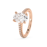 Oval Pave Cathedral Lab Grown Diamond Engagement Ring
