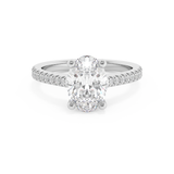 Oval Pave Cathedral Lab Grown Diamond Engagement Ring
