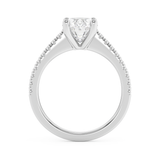 Oval Pave Cathedral Lab Grown Diamond Engagement Ring