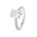 Oval Pave Cathedral Lab Grown Diamond Engagement Ring
