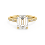 Emerald Pave Cathedral Lab Grown Diamond Engagement Ring