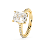 Emerald Pave Cathedral Lab Grown Diamond Engagement Ring