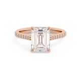 Emerald Pave Cathedral Lab Grown Diamond Engagement Ring