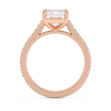 Emerald Pave Cathedral Lab Grown Diamond Engagement Ring