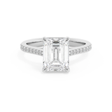 Emerald Pave Cathedral Lab Grown Diamond Engagement Ring
