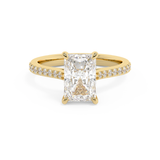 Radiant Pave Cathedral Lab Grown Diamond Engagement Ring