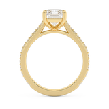 Radiant Pave Cathedral Lab Grown Diamond Engagement Ring