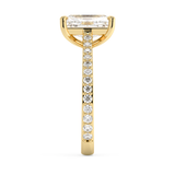 Radiant Pave Cathedral Lab Grown Diamond Engagement Ring